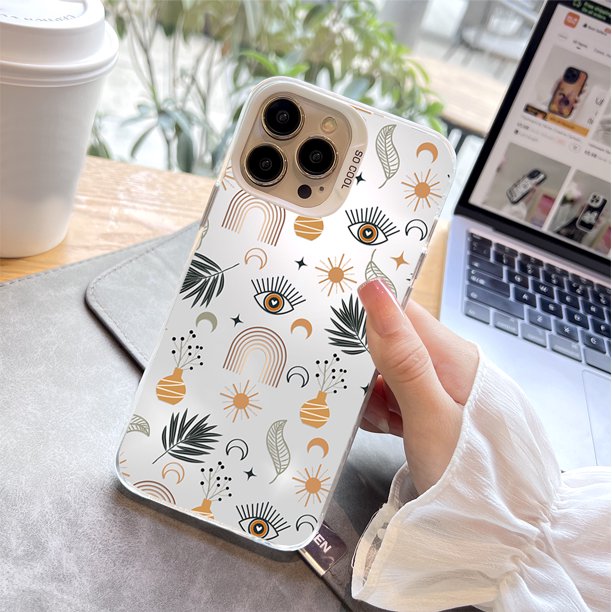 Sea creativo con una exclusiva funda plateada mate con diseño de dibujos animados para iPhone