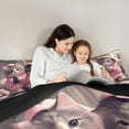 thumbnail image 6 of Feelyou Kawaii Couple Cat Bedding Comforter Set, Cute Kitten Lover Twin Comforter Sets, Teens Kids Boys Girls Reversible Bedding Set, Luxury Bedroom Decor, 2pcs, 6 of 9