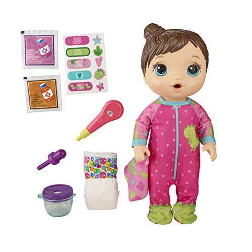 Baby Alive Mix My Medicine Baby Doll, Dinosaur Pajamas, and Wets, Doctor Accessories, Brown Toy for Kids Ages 3 and Up - Walmart.com