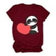 thumbnail image 4 of Camiseta estampada de manga corta con estampado de animales para mujer, cuello redondo, informal, suelta, blusas, camisas, túnicas Pompotops hkajfhjk462438, 4 of 5
