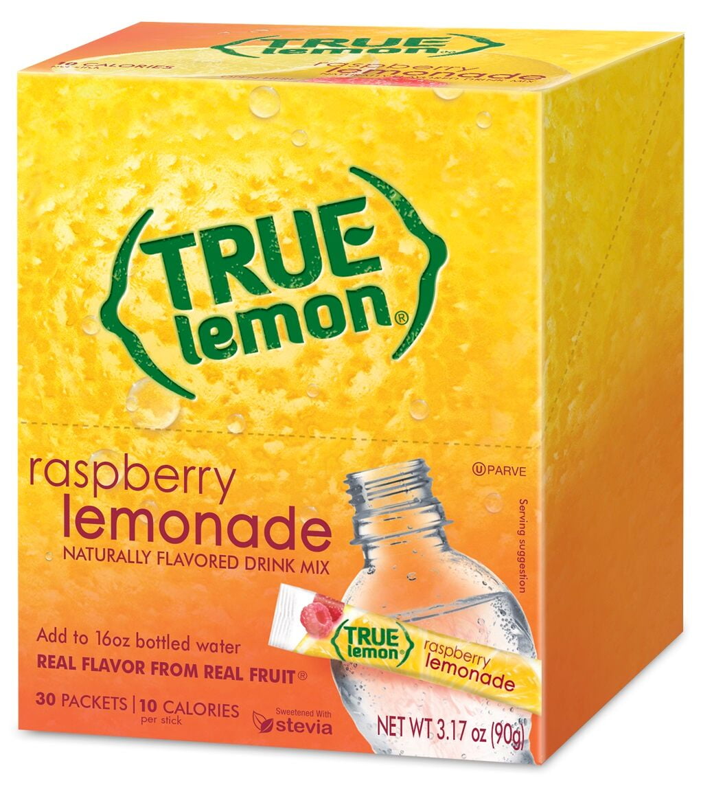 True Lemon Drink Mix, 3.17 Oz, 30 Sticks, Raspberry Lemonade (Pack of 1