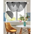 thumbnail image 3 of Waterfall Valances for Windows, Black Gray Ombre Kitchen Sheer Valance Curtains, Vintage Country Wooden Rod Pocket Elegant Swag Valances for Living Room Bedroom, 47.2"x38.5", 3 Panel, 3 of 8