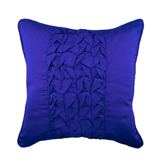 Blue Accent Pillows, Textured Pintucks & Knotted Solid Pillows Cover, 20x20 inch (50x50 cm) Throw Pillow Cover, Solid Modern Pillows Cover, Square Silk - Electric Blue Knots