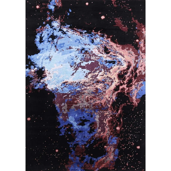 Ahgly Company Indoor Rectangle Mid-Century Modern Mid Gray Oriental Area Rugs, 2' x 4'