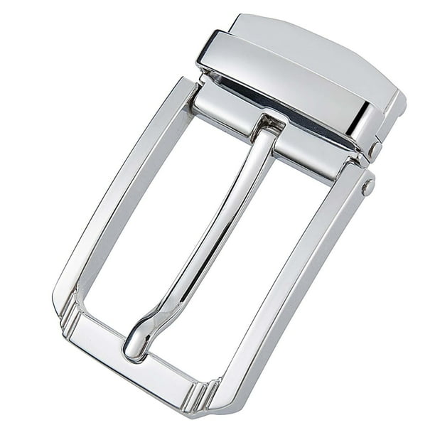Hebilla de cinturón de aleación con pasador, hebilla de cinturón de moda para hombre, hebilla de pasador rectangular, pasador único Plata
