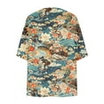 thumbnail image 6 of jsaierl Women's Floral Print Puff Sleeve Kimono Cardigan Loose Cover Up Casual Blouse Tops, 6 of 6