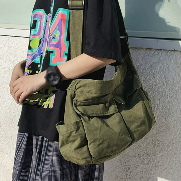 Large Crossbody Bags for Women, Black Men Sling Bag Messenger Bag