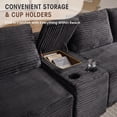 thumbnail image 4 of Muumblus 140" Oversized Modular Sectional Sofa with Storage Console & 2 Ottomans, U-Shaped Boneless Cloud Couch for Living Room, Gray Corduroy, 4 of 5