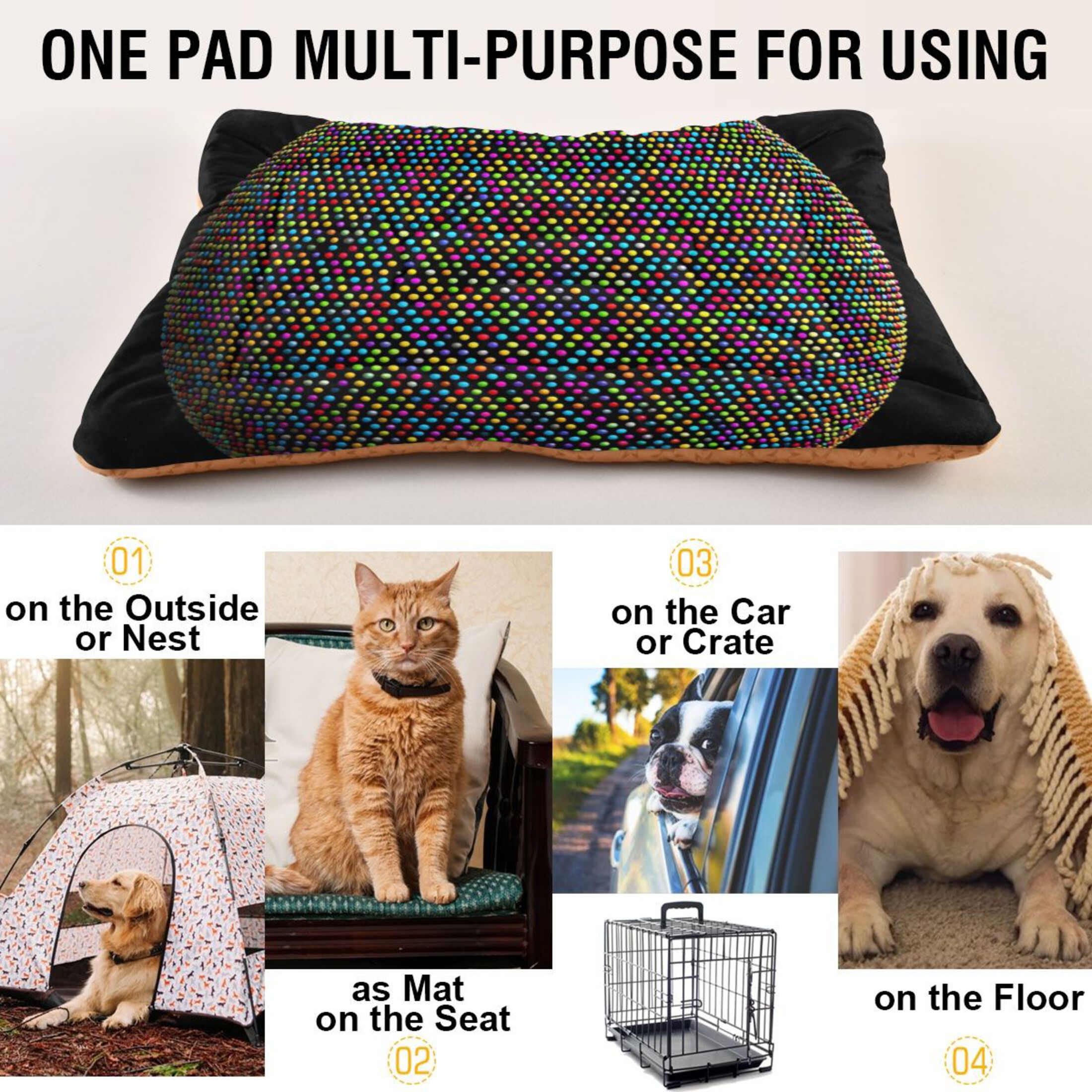 Cozy Mat Pet Bed Indoor Outdoor Warm Soft For Cat Dog Puppy(S/M) A Sphere Made Of Tiny