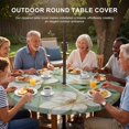 thumbnail image 3 of Round Outdoor Tablecloth with Umbrella Hole and Zipper, Country Flowers Tablecloth with Elastic Waterproof, Green Magnolia Flowers Rustic Botanical Patio Table Covers for 55" - 60" Pool Tables, 3 of 9