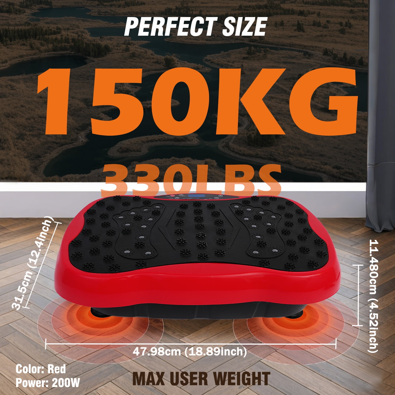 CATGOOD 330lb Vibration Plate Exercise Machine, Vibration Board, Whole Body Workout Vibrate Fitness Platform, Waver Vibration Stand for Body Toning, Home Gym Equipment, Red