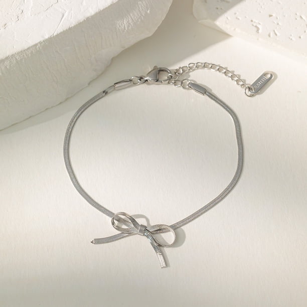 Gargantilla de diseño de acero de titanio que no se decolora, collar de hueso de serpiente con lazo corto, cadena de clavícula de moda exquisita