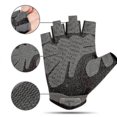 thumbnail image 5 of CHAO Guantes de gimnasio para mujer, de medio dedo, para levantamiento de pesas, con almohadilla de gel antideslizante, para entrenamiento de culturismo y ciclismo, talla L, color gris, 5 of 5