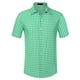 thumbnail image 5 of Camisas de vestir de cuadros INSPIRE CHIC para hombres de manga corta S Verde, 5 of 6