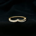 thumbnail image 3 of Rosec Jewels 1/4 CT Womens Elegant Diamond Gold Chevron Ring in Pave Setting, 14K Yellow Gold, US 5.00, 3 of 6