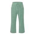 thumbnail image 4 of Glisme Womens Pants Elastic Waist Relax Fit Trousers Straight Leg Slacks With Pocket Trend Clothes Green Xl, 4 of 5
