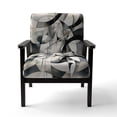 thumbnail image 4 of Designart "Neutral Abstract Expression XIII" Black Neutral Upholstered Accent Chair - Modern Arm Chair For Bedroom, 4 of 7