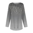 thumbnail image 4 of Xyxonk Womens Plus Size Tops 4x-5x Long Sleeve Tees Floral Graphic T-Shirt Crew Neck Shirt Fall Casual Trendy Tunics Gray XL, 4 of 5
