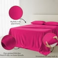 thumbnail image 4 of Amay Premium Organic Cotton Flat Sheet, 500 Thread Count Luxury Top Sheet, Cooling & Durable Bedding Sheets, Short Queen, Hot Pink(90" x 102") 1 Piece, 4 of 7