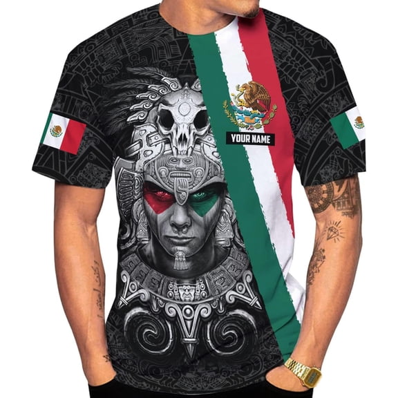 Personalized Name Mexican Shirts for Men 3D, Customized Mexico Shirts for Men, Mexico Shirts for Women Mexico Shirt (S)