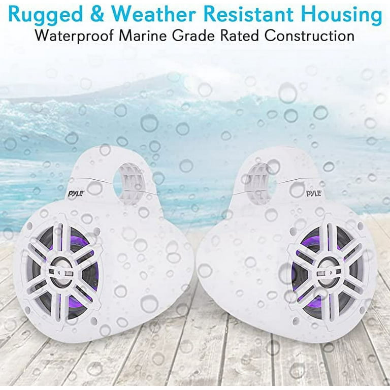 Pyle Waterproof Marine Wakeboard Tower Speaker 4in Dual Subwoofer