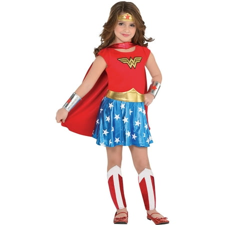 Wonder Woman Costume for Toddler Girls, Size 3-4T, Includes a Dress and More