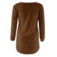 thumbnail image 5 of Dyfzdhu Fuzzy Tops for Women Plus Size Solid Long Sleeve Loose Thermal Fleece Crewneck Sweatshirts Brown, 5 of 5