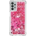 thumbnail image 2 of Compatible with Samsung Galaxy A32 5G Case Glitter Liquid Cute Clear Phone Case Floating Quicksand Shockproof Protective Bumper Silicone TPU Case for Samsung Galaxy A32 5G Love Pink YB, 2 of 6