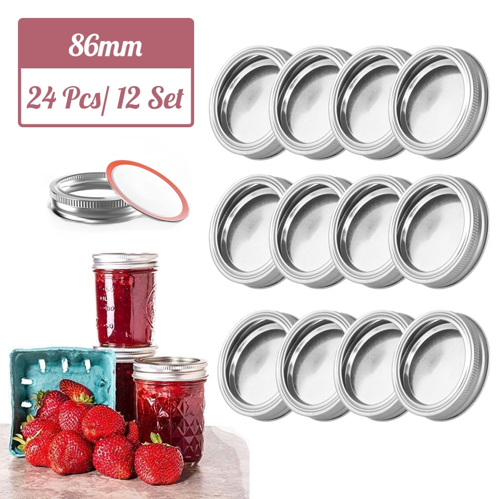 ASA Manson Jar Canning Caps, SplitType Canning Jar Lids 86MM Wide Mouth with Silicone Seals