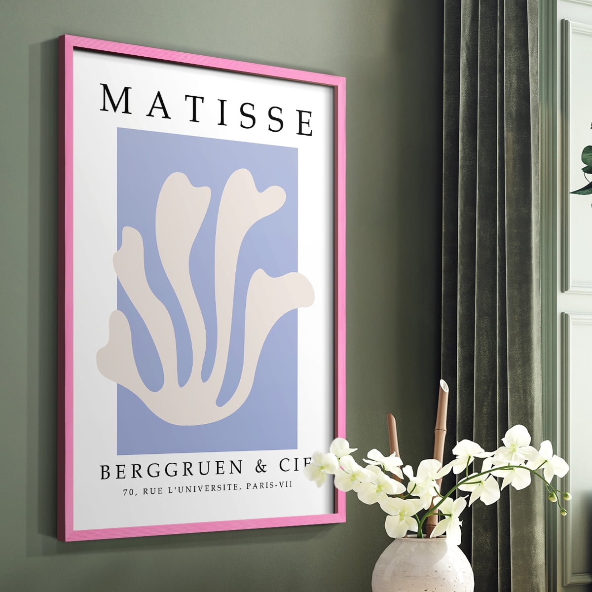 Matisse CCCXLVII in Pink Solid Wood 11 x 14 Framed Print