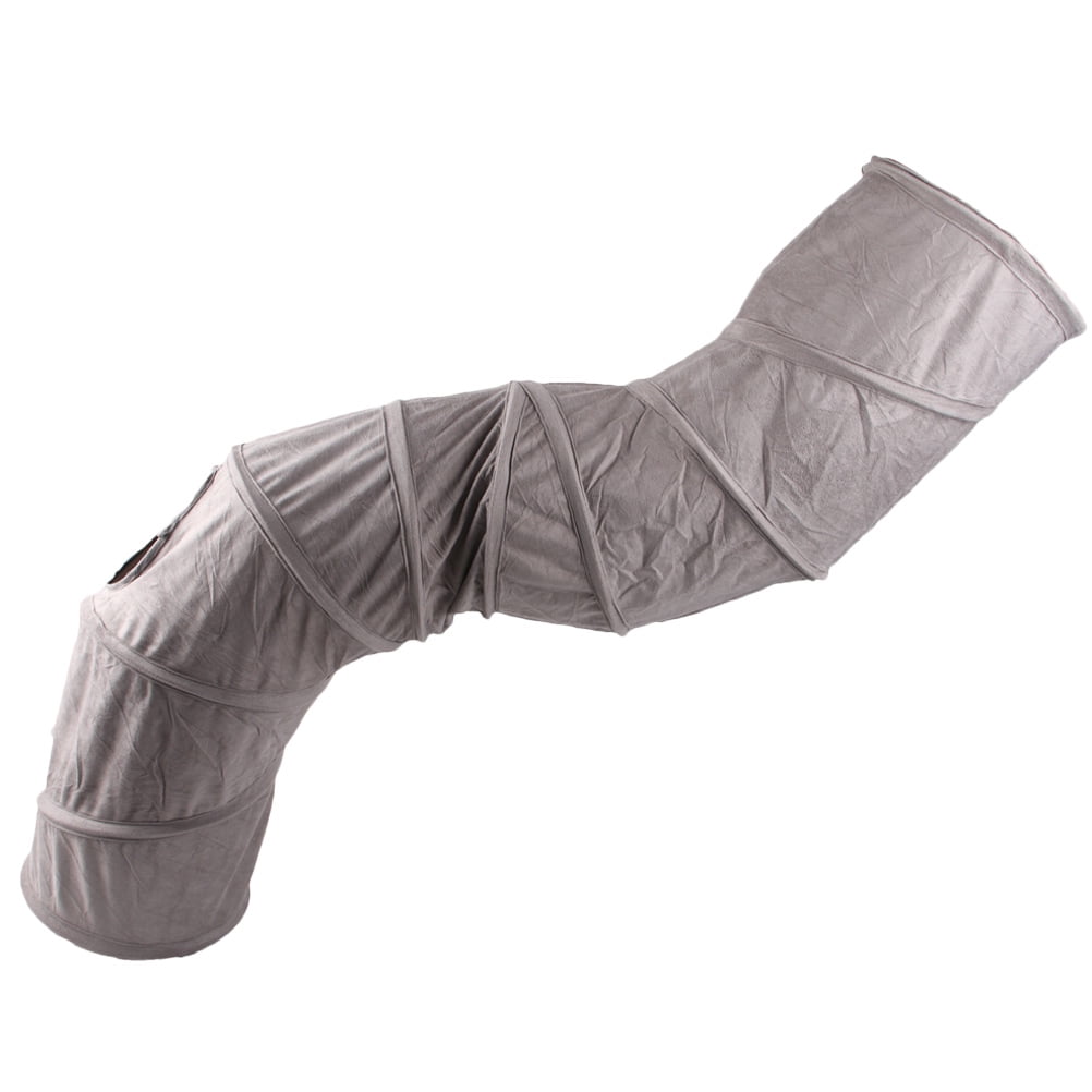 DEEPCRAFF Foldable Cat Tunnel with Simple Texture Suede Fabric for Pets