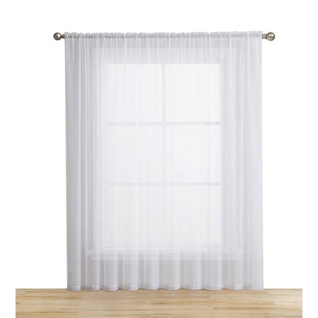 HLC.ME Sheer Voile Window Curtain Panel for Sliding Patio Glass Door - Extra Wide Curtain - 100