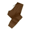thumbnail image 5 of HAOTAGS Mens Stretch Sports Pants, Solid Color Quick Dry Straight Leg Joggers with Zipper Pockets for Hiking Running Brown XL, 5 of 6