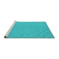 thumbnail image 2 of Ahgly Company Machine Washable Indoor Square Oriental Turquoise Blue Industrial Area Rugs, 4' Square, 2 of 4