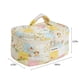 thumbnail image 3 of Bolso de maquillaje de algodón acolchado - Diseño de oso floral y puntos, bolsa cosmética grande de viaje, 9,84x6,29x6,29 pulgadas, blanco y amarillo, 3 of 9