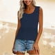 thumbnail image 1 of Camisola Beige Tops para las Mujeres Encaje Punto sin Mangas con Nervaduras Relajado Ajuste, Tela Abierta Sólida, Escote Escarpado / Doblado, 1 of 8