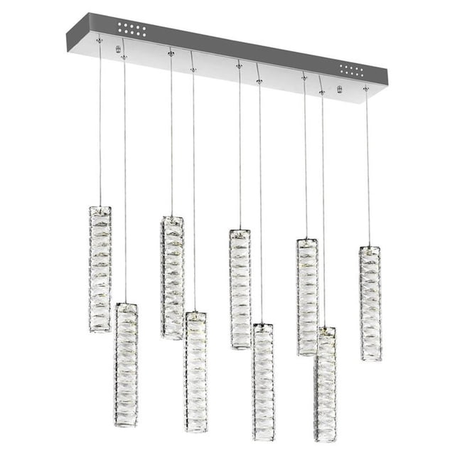 CWI Lighting Chandelier LED Celina avec Finition Chrome