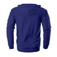 thumbnail image 4 of Dwralegc Mens Hoodies Long Sleeves Zip-Up Hooded Jacket Lightweight Drawstring Casual Hoodies Fall Solid Color Sport Coat with Pockets Dark Blue M, 4 of 7