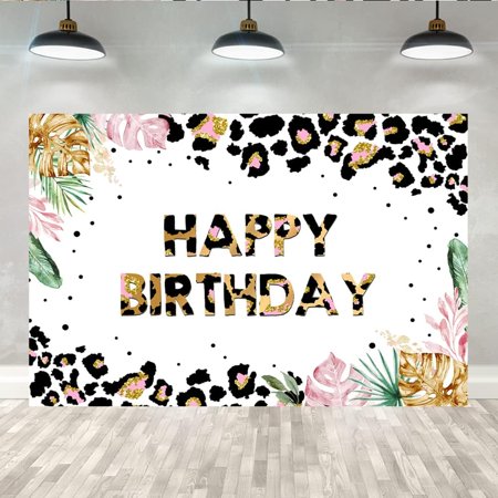 Custom Hppy Birthday Wild Bakcdrop One Two Wild Safari Theme Party Decoration 1st 2nd Background Boys Floral Leopard Jungle Animal Kids First Second Bday Dessert Table Banner Photo Booth Props 5x3ft