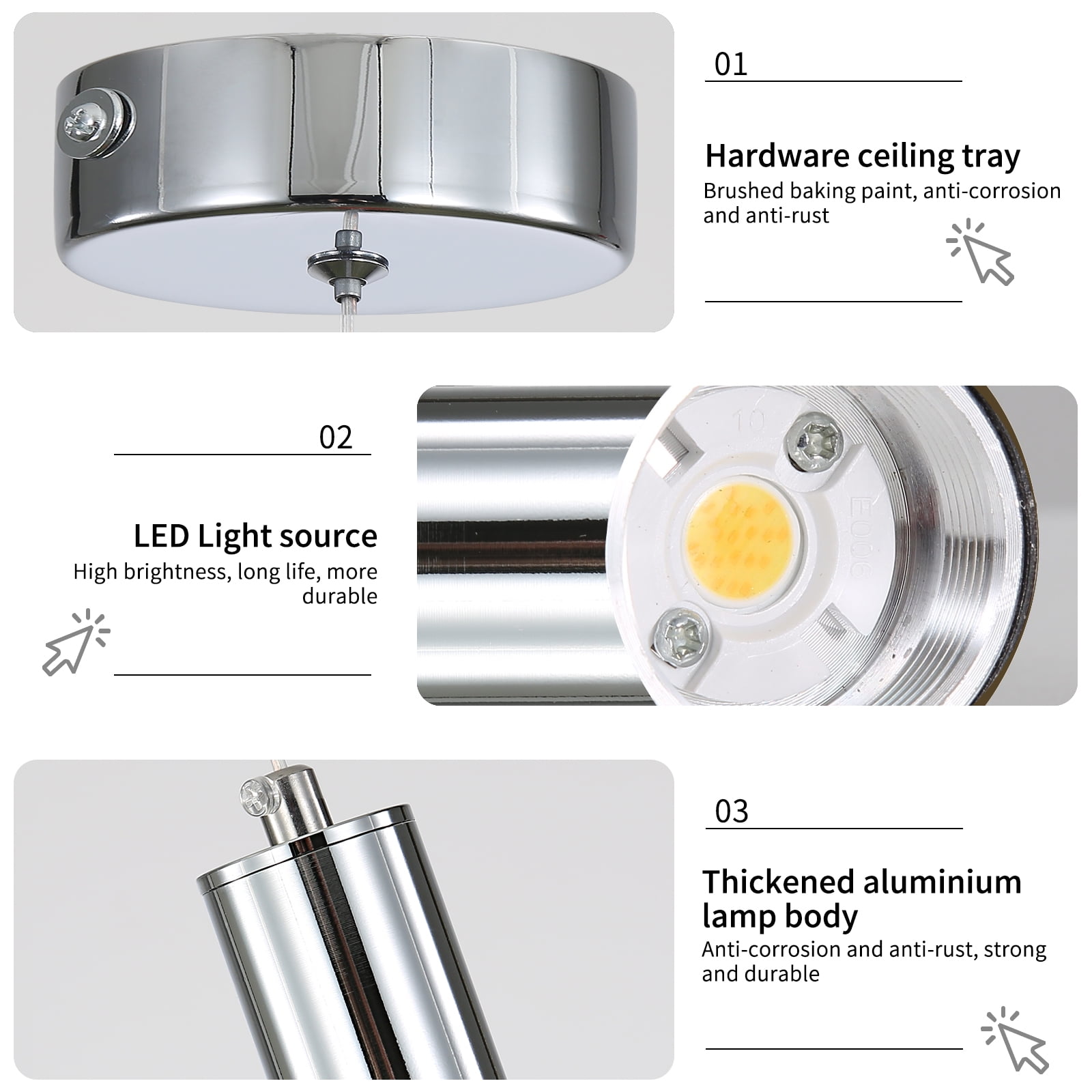 Modern Linear Pendant Light for Kitchen Island, LED Hanging Light Fixture with Bubble Acrylic, 3 Color 3000K/4500K/6500K, Mini Ceiling Chandelier Lighting for Dining Room, Bedroom, Hallway