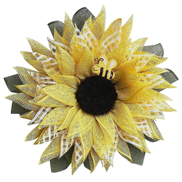 Girasol De Abeja, Adornos De Corona Colgantes Artificiales, Corona De Día De Abeja Para Puerta Delantera, Decoración Para Fiesta De Boda Scienceny HA042635-05