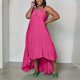 thumbnail image 2 of Gibobby Vestido Casual para Mujer Mujeres Casual Color sólido Sin mangas Chaleco hueco Dobladillo irregular Vestido largo(Rosa caliente,G), 2 of 5