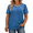 Blue, variant on WellSize Plus Size Blouses for Women Button Tunic Tops V Neck Short Sleeve Summer Shirts