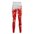 thumbnail image 4 of Mepaouo Womens Christmas Leggings Snow Red White Workout Yoga Tights Pants for Outdoor(Red,L), 4 of 4