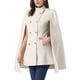 thumbnail image 4 of Abrigo de capa de doble botonadura con mangas abiertas Inspire Chic para mujer, invierno, talla XS, color beige, 4 of 6