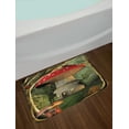 thumbnail image 2 of Mushroom Bath Mat, Shroom House in Enchanted Forest wih Ladybug and Snail Whimsical Tree, Non-Slip Plush Mat Bathroom Kitchen Laundry Room Decor, 29.5 X 17.5 Inches, Red Pale Coffee Green, Ambesonne, 2 of 2