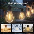 thumbnail image 3 of Mylorn 110FT LED Outdoor String Lights, 50+2 S14 Shatterproof Bulbs, 2FT Spacing, 2700K Dimmable Warm White, IP65 Waterproof, Connectable Patio Garden Porch Deck Decor, 3 of 9