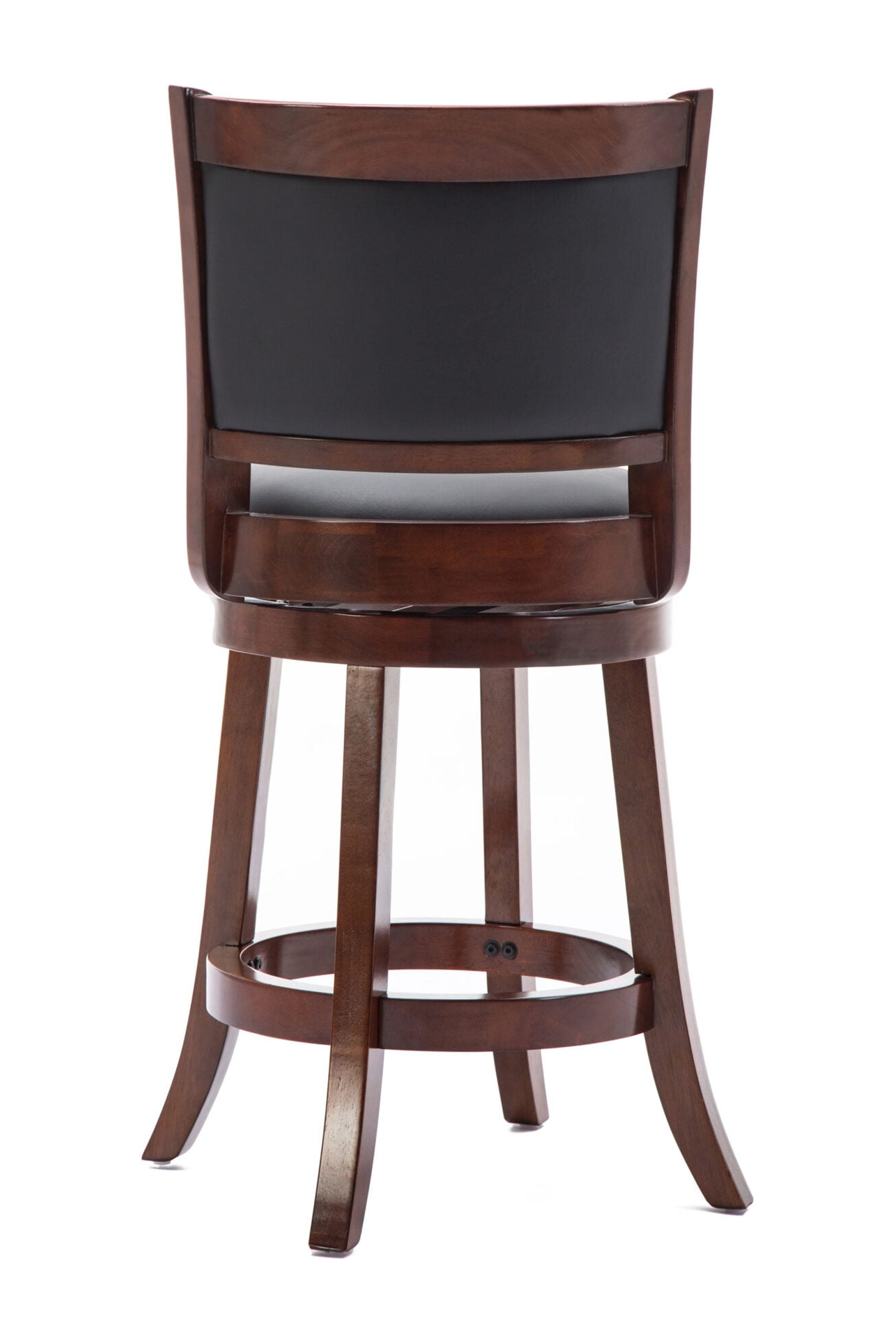 Boraam Augusta Counter Height High Back Swivel Wood Kitchen Counter Stool, Cherry Finish