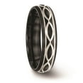 thumbnail image 5 of Edward Mirell Black Ti and Argentium Sterling Silver Brushed/Polished Infinity Design 6mm Domed Band, 5 of 8
