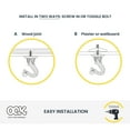 thumbnail image 6 of (2 pack) Ook Swag Hook, Screw Hook 30 lbs, Steel, Nickel, Silver, for Drywall and Wood, 2 pack, 6 of 12